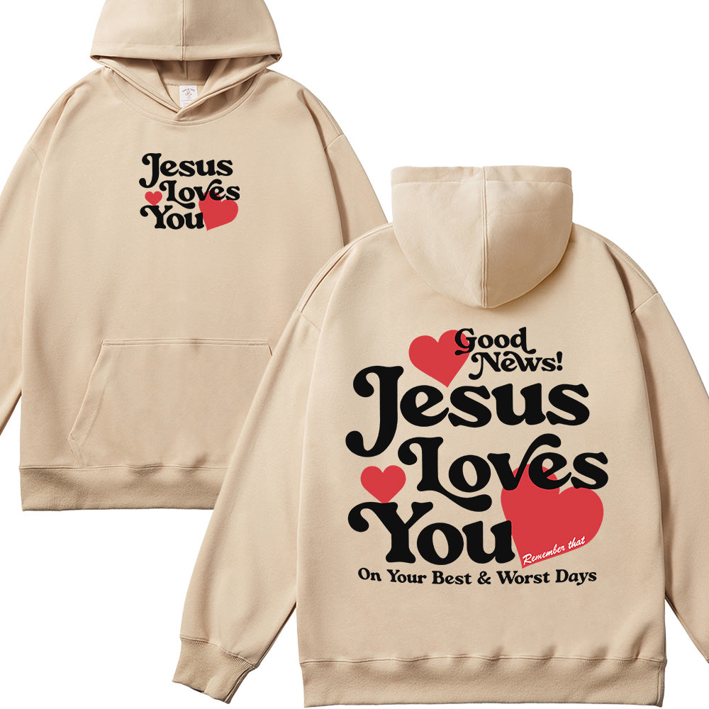 Jesus Loves You Christian Unisex Cotton Hoodie
