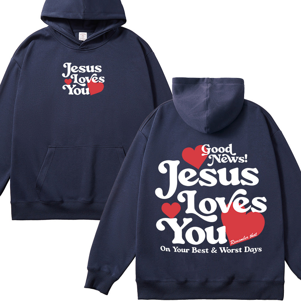 Jesus Loves You Christian Unisex Cotton Hoodie