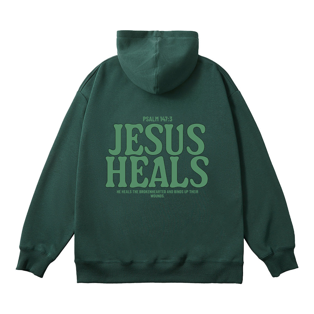 Jesus Heals Christian Unisex Cotton Hoodie