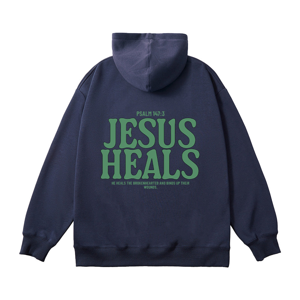 Jesus Heals Christian Unisex Cotton Hoodie