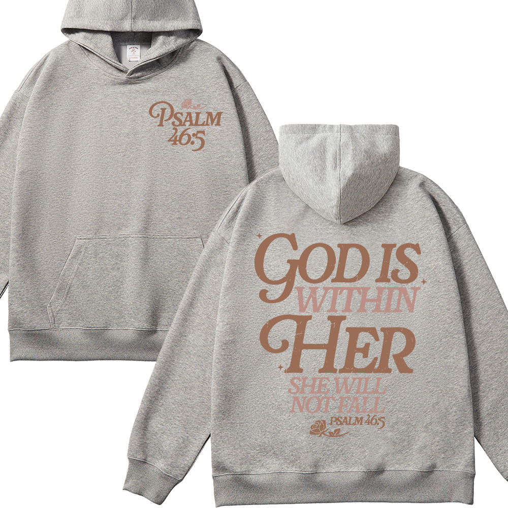 God Is Within Her She Will Not Fall Unisex Cotton Hoodie