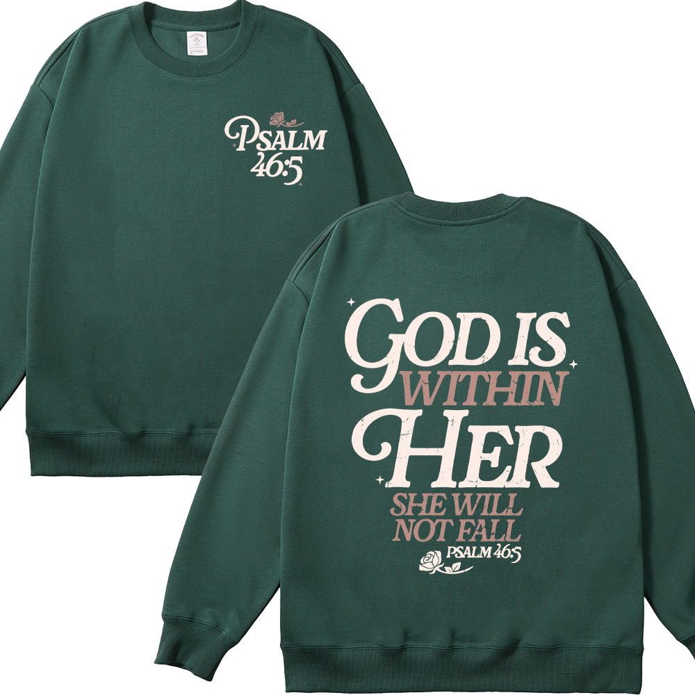 God Is Within Her She Will Not Fall Unisex Cotton Sweatshirt