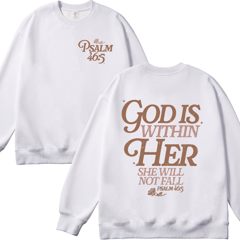 God Is Within Her She Will Not Fall Unisex Cotton Sweatshirt