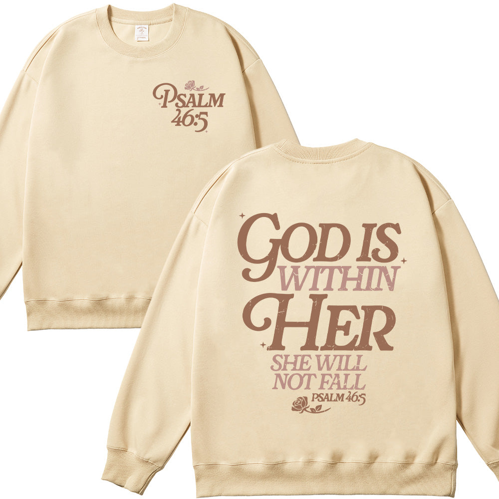 God Is Within Her She Will Not Fall Unisex Cotton Sweatshirt