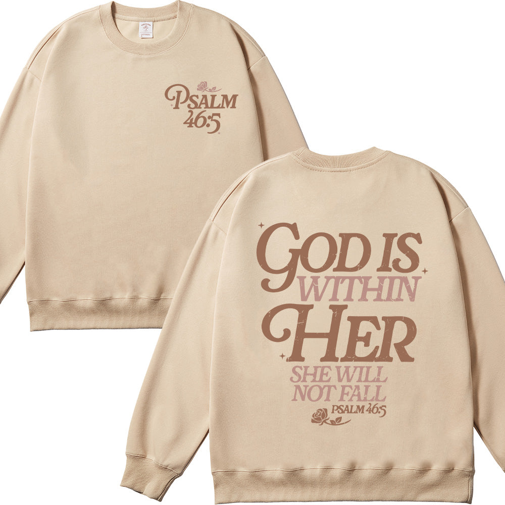 God Is Within Her She Will Not Fall Unisex Cotton Sweatshirt