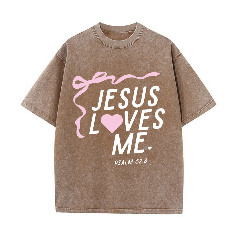 Jesus Loves Me Washed Unisex T-Shirt