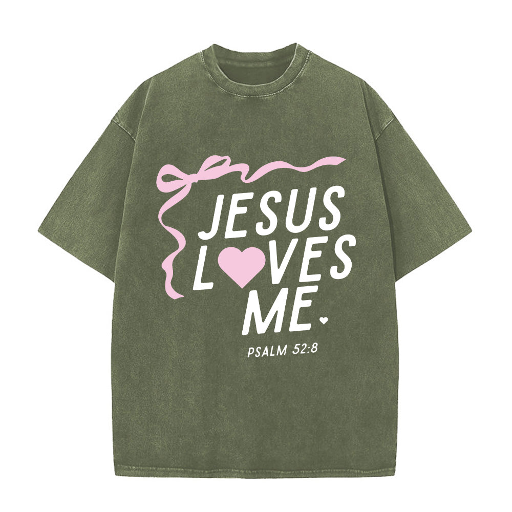 Jesus Loves Me Washed Unisex T-Shirt