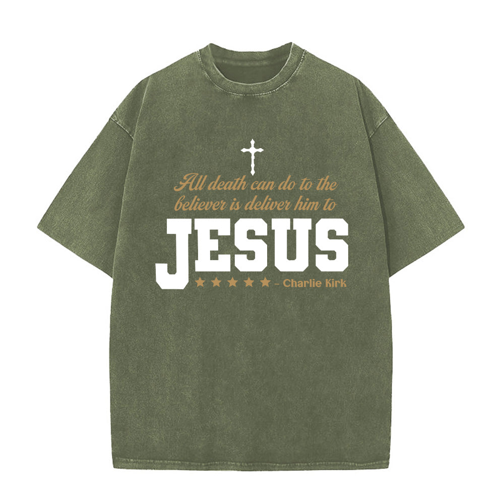 Charlie Kirk Jesus Quote Washed Unisex T-Shirt