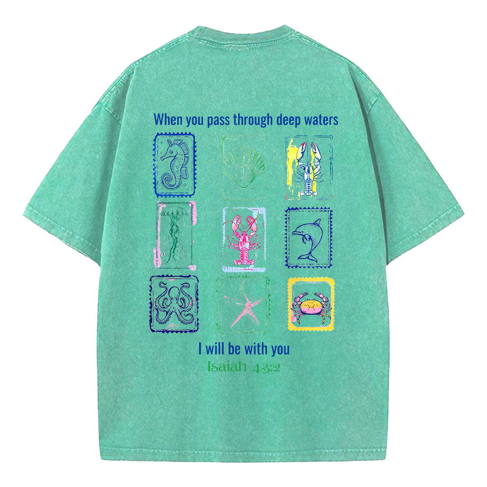 I will be with you Washed Unisex T-Shirt