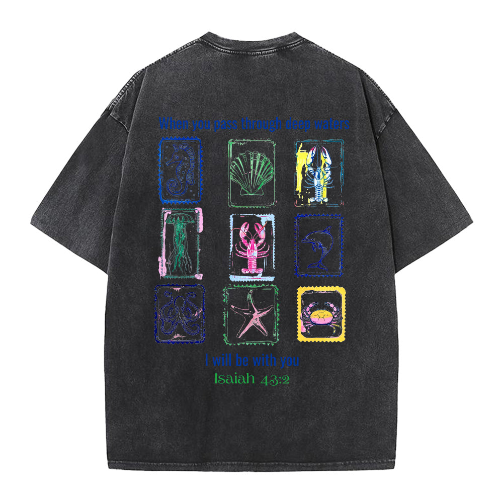 I will be with you Washed Unisex T-Shirt