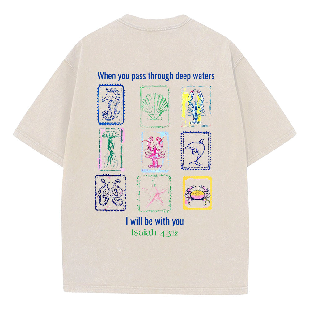 I will be with you Washed Unisex T-Shirt