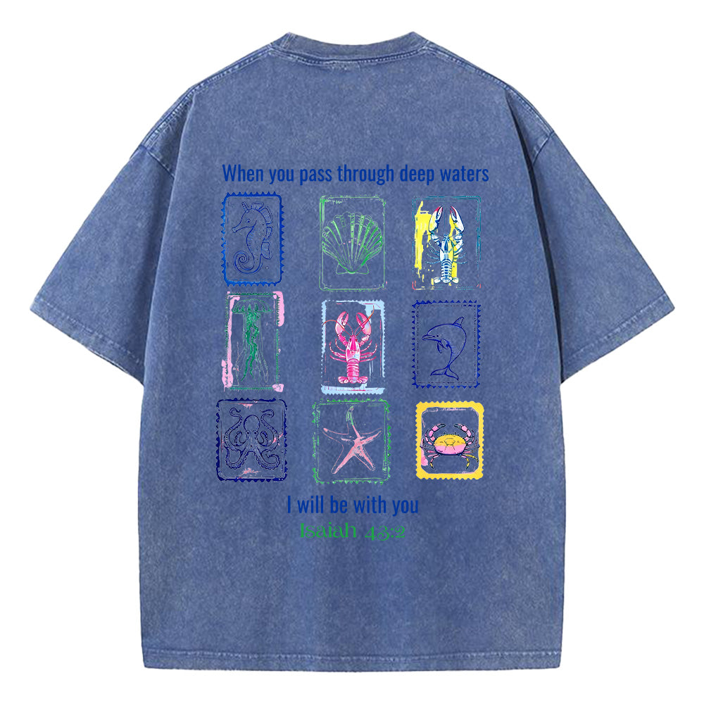 I will be with you Washed Unisex T-Shirt