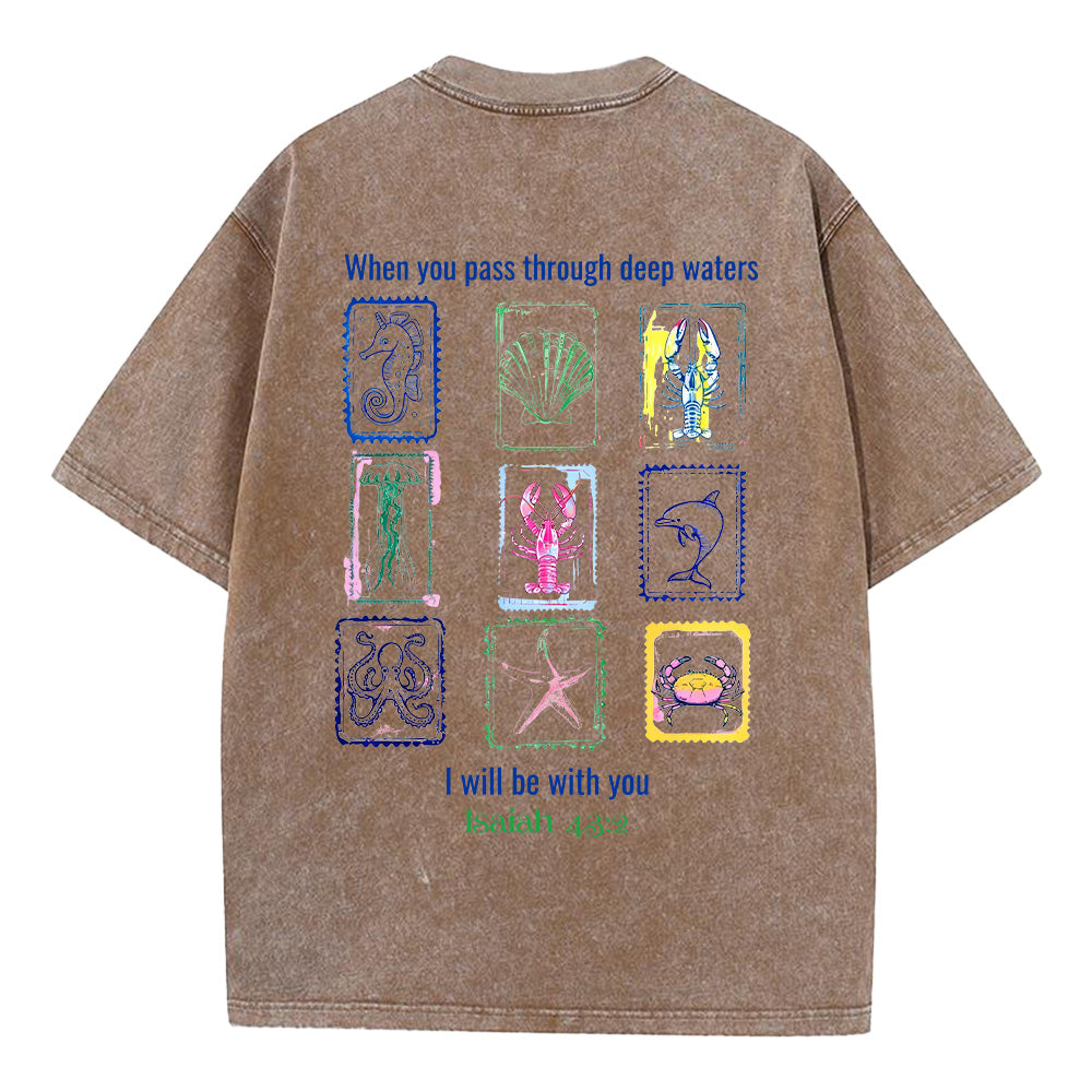 I will be with you Washed Unisex T-Shirt