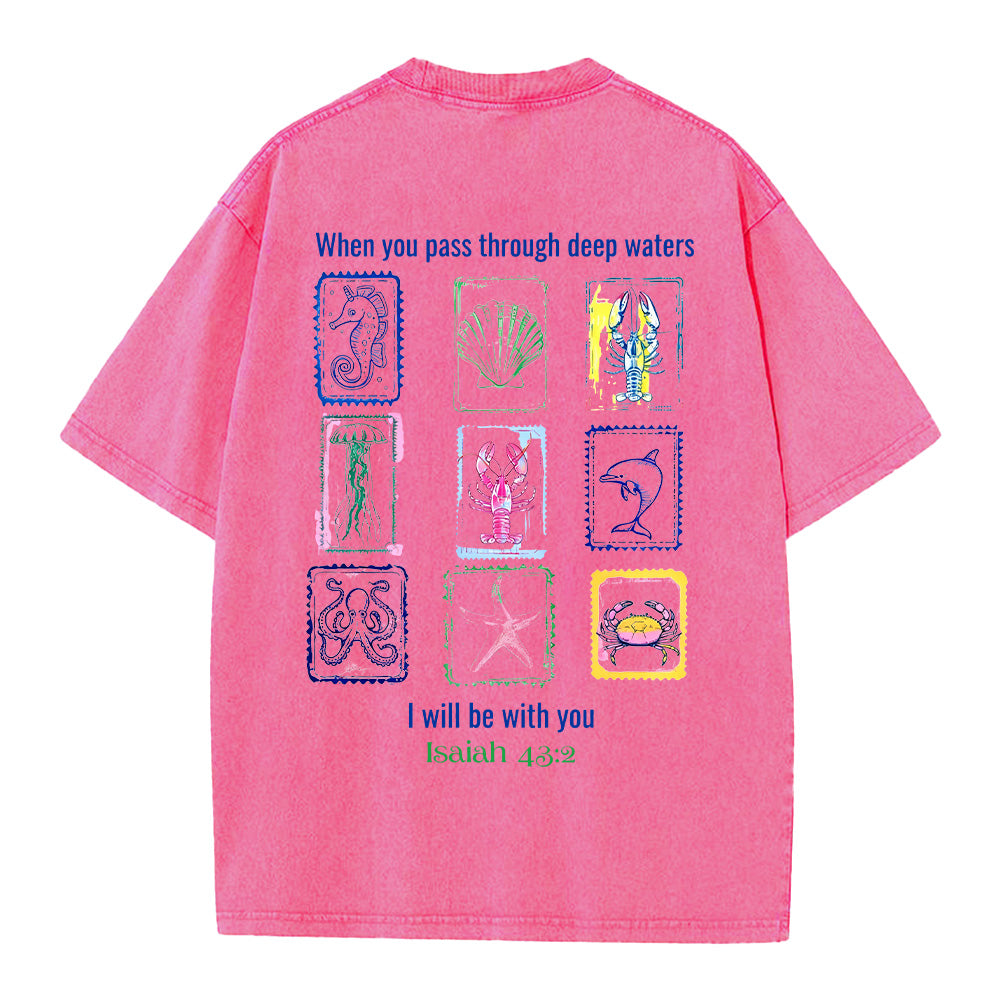 I will be with you Washed Unisex T-Shirt