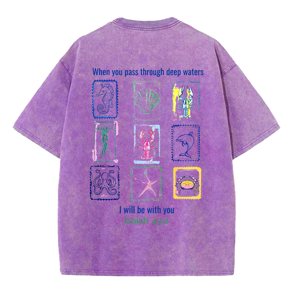 I will be with you Washed Unisex T-Shirt