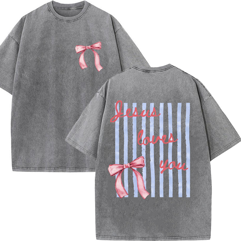 Jesus Loves You Christian Washed Unisex T-Shirt