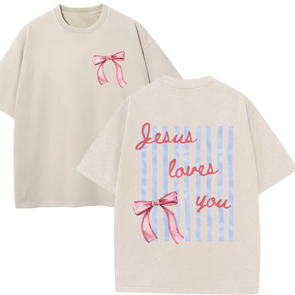 Jesus Loves You Christian Washed Unisex T-Shirt