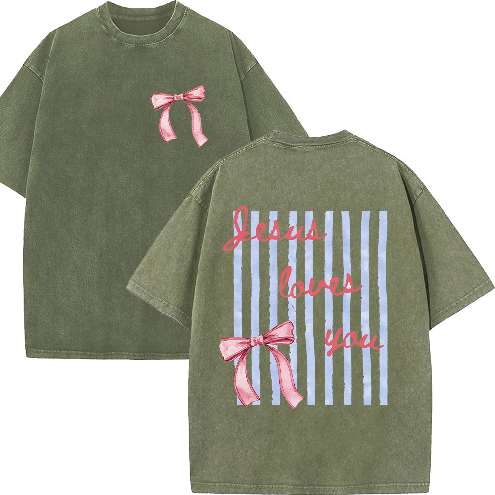 Jesus Loves You Christian Washed Unisex T-Shirt