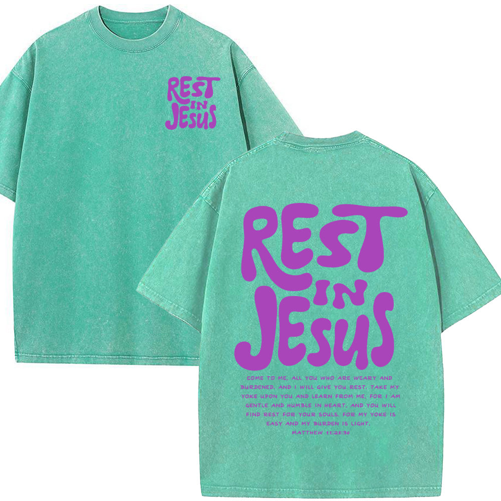 Rest In Jesus Christian Washed Unisex T-Shirt