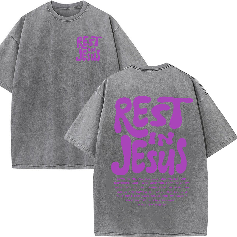 Rest In Jesus Christian Washed Unisex T-Shirt