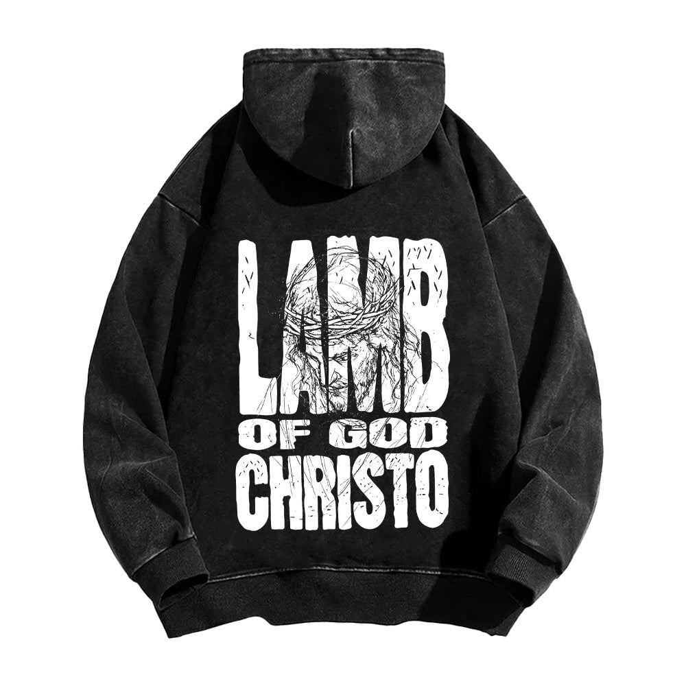 Lamb of God Christo Christian Unisex Washed Hoodie
