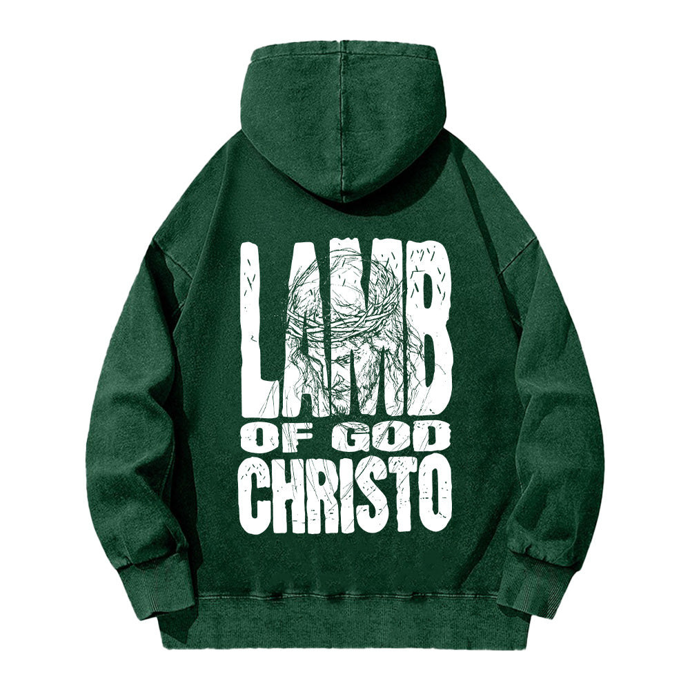 Lamb of God Christo Christian Unisex Washed Hoodie
