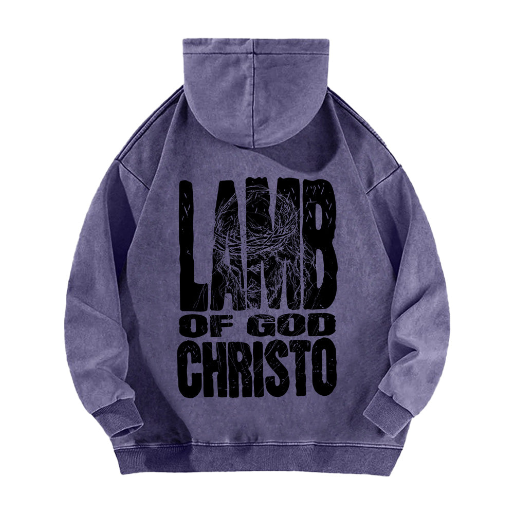 Lamb of God Christo Christian Unisex Washed Hoodie