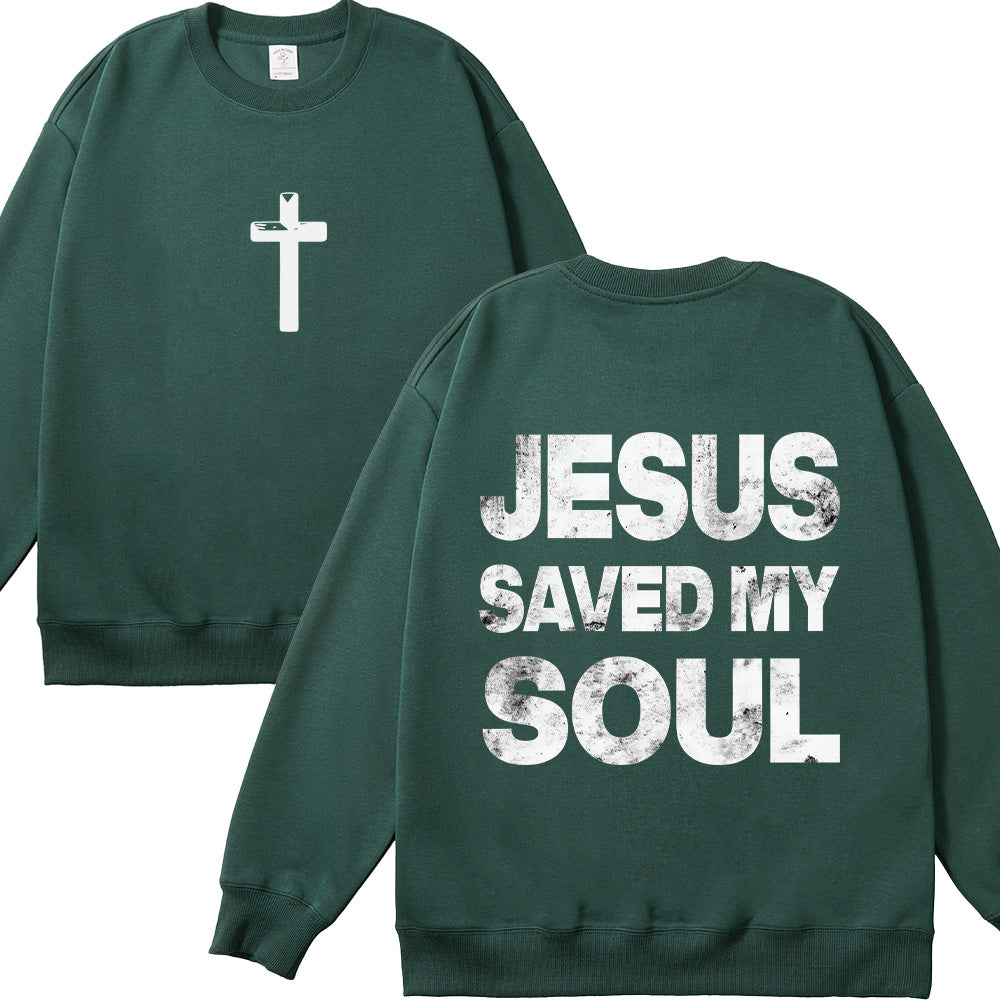 Jesus Saved My Soul Unisex Cotton Sweatshirt