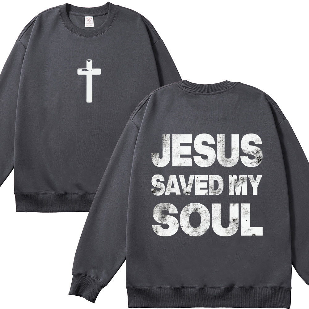 Jesus Saved My Soul Unisex Cotton Sweatshirt