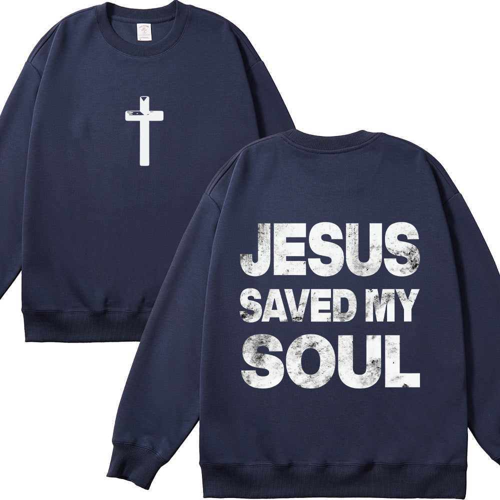 Jesus Saved My Soul Unisex Cotton Sweatshirt