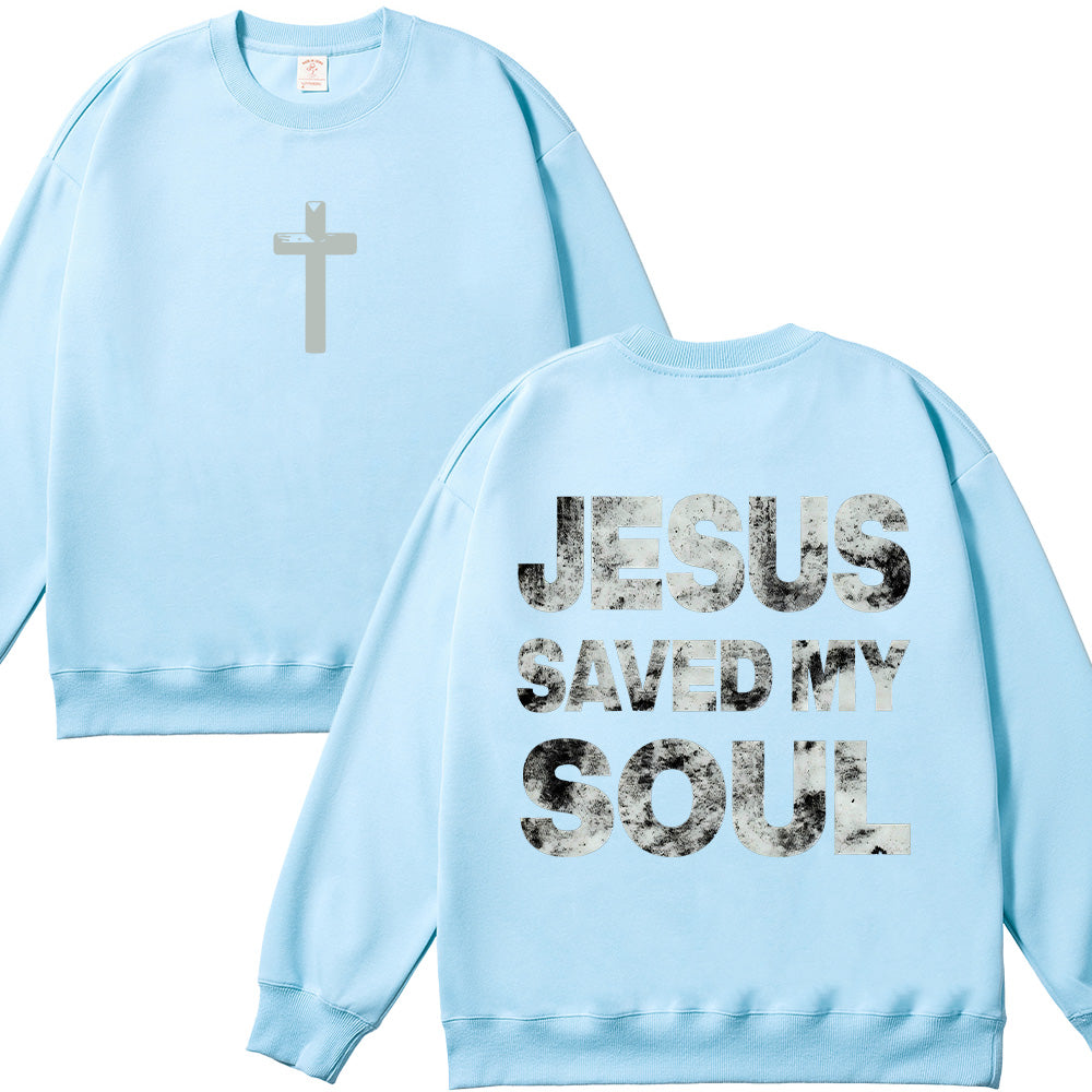 Jesus Saved My Soul Unisex Cotton Sweatshirt