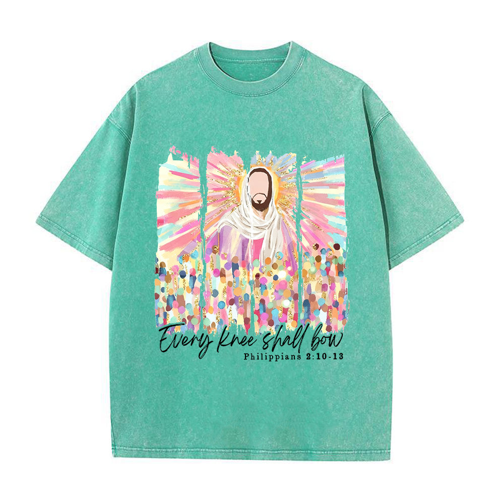 Every Knee Shall Bow Unisex Washed T-Shirt