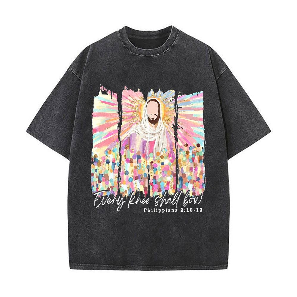 Every Knee Shall Bow Unisex Washed T-Shirt