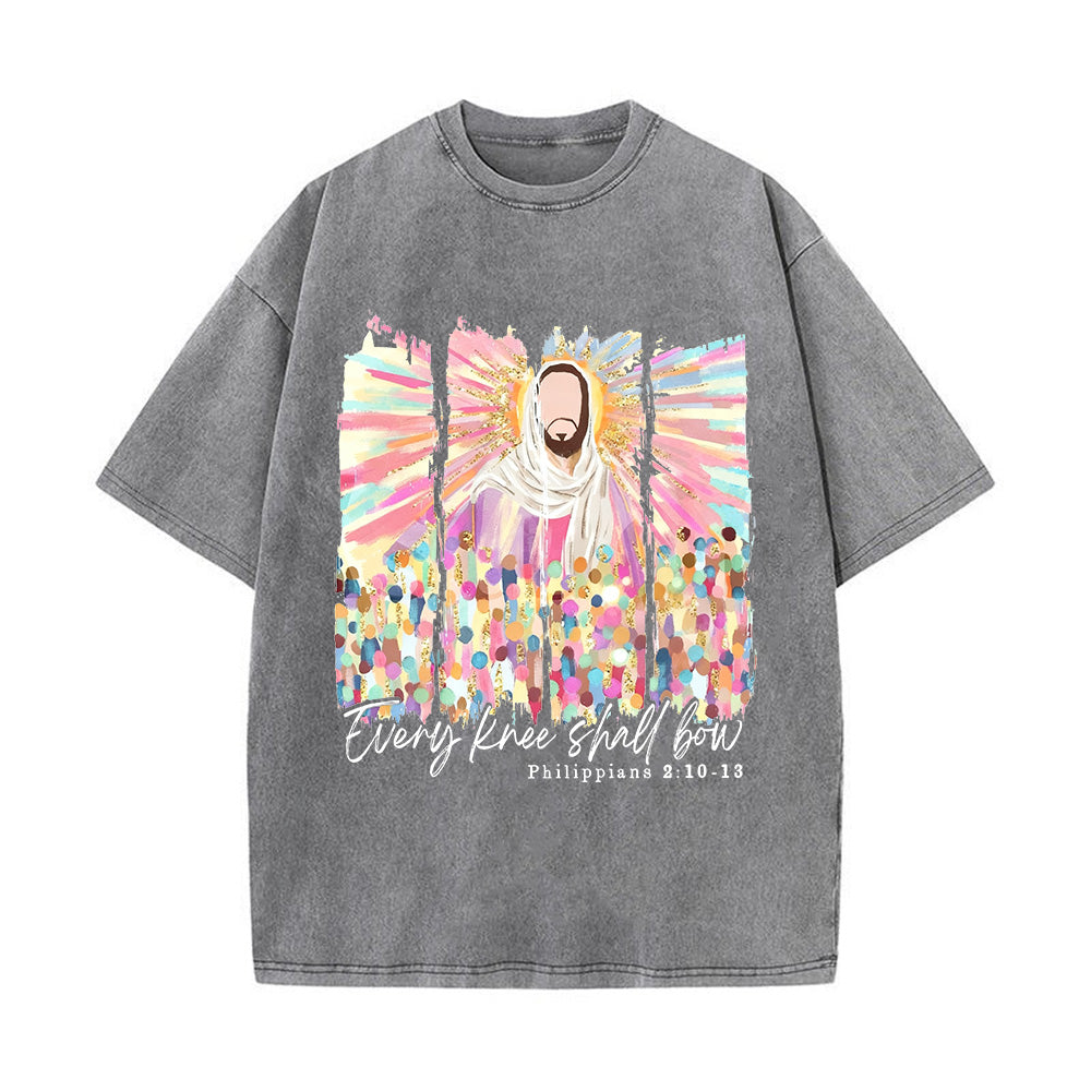 Every Knee Shall Bow Unisex Washed T-Shirt