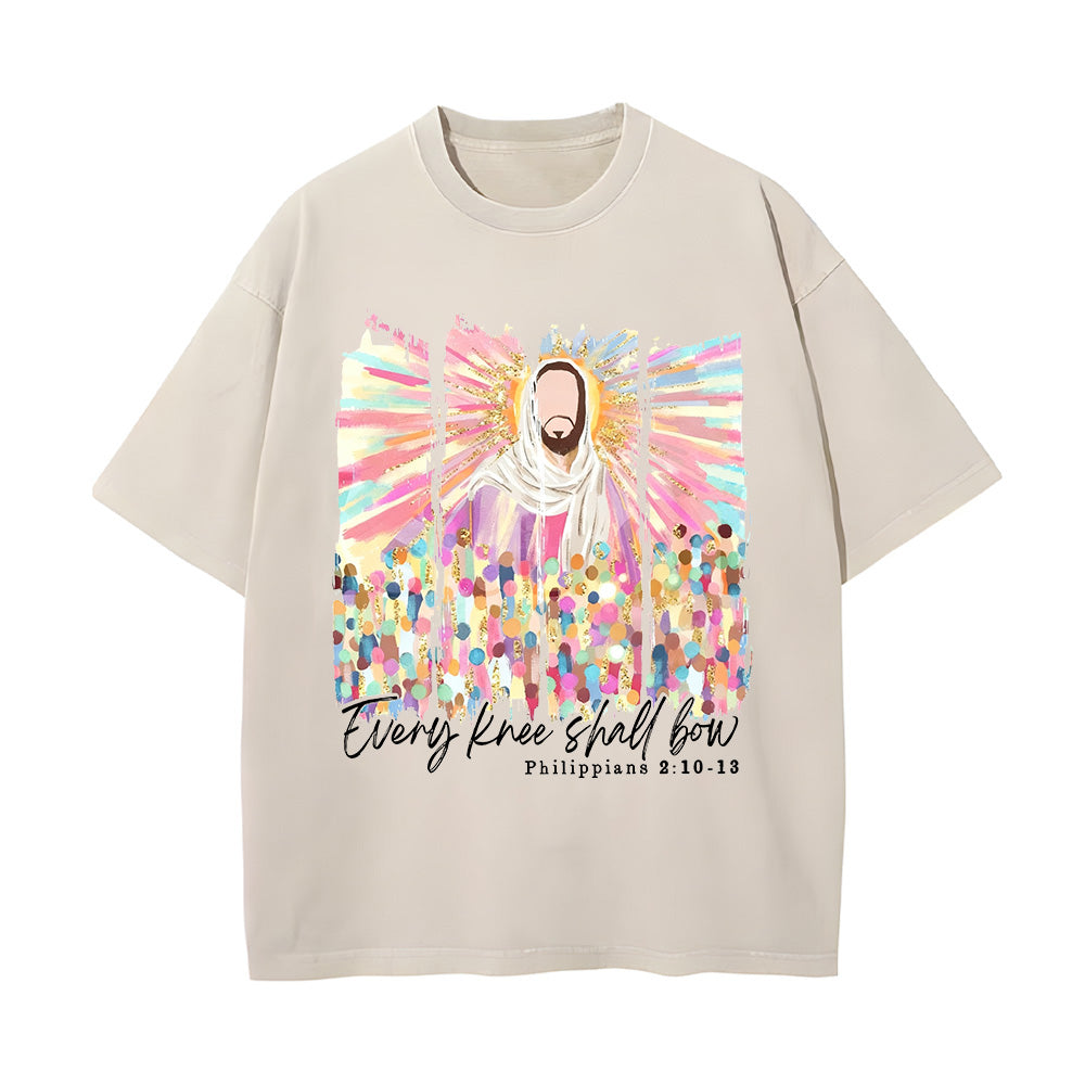 Every Knee Shall Bow Unisex Washed T-Shirt