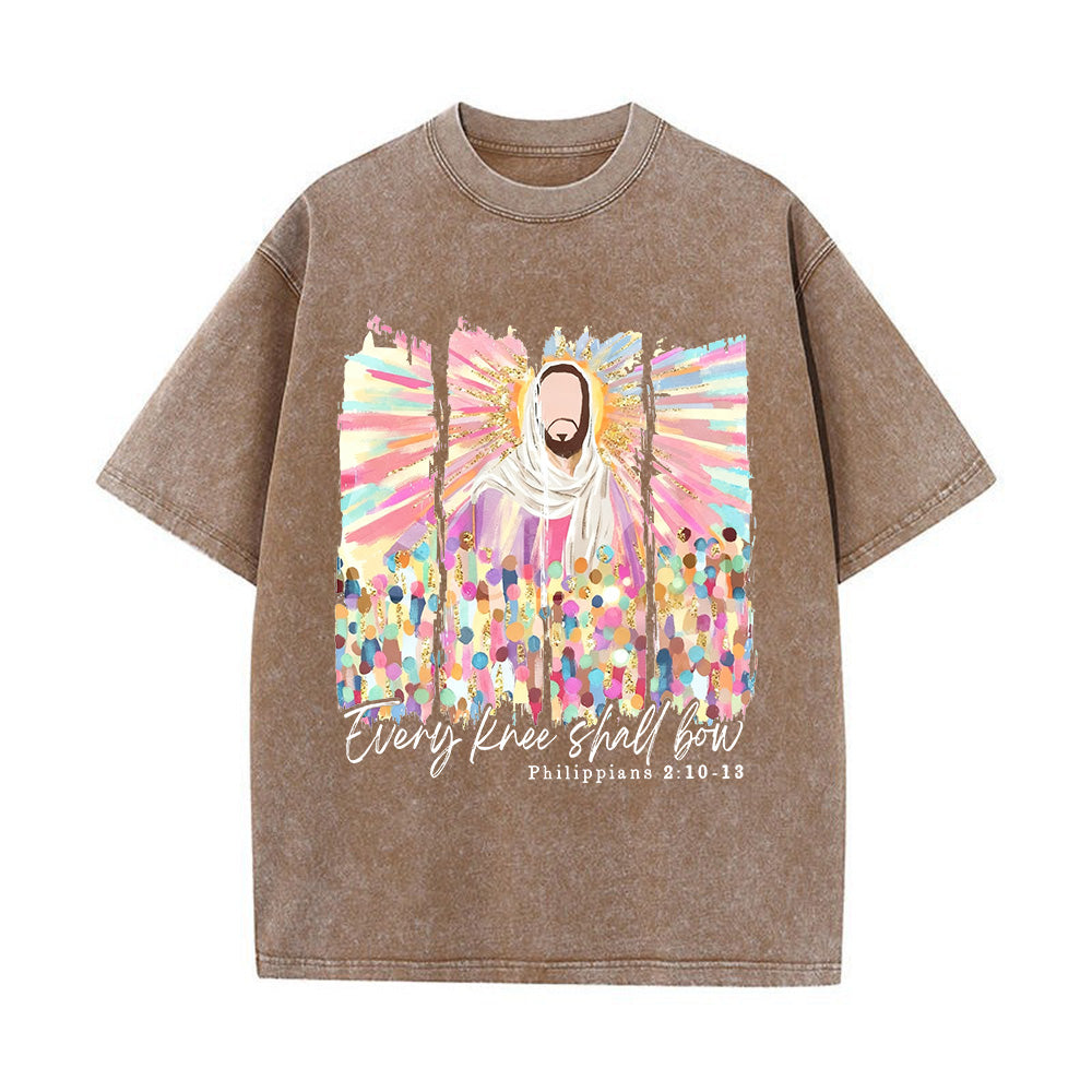 Every Knee Shall Bow Unisex Washed T-Shirt