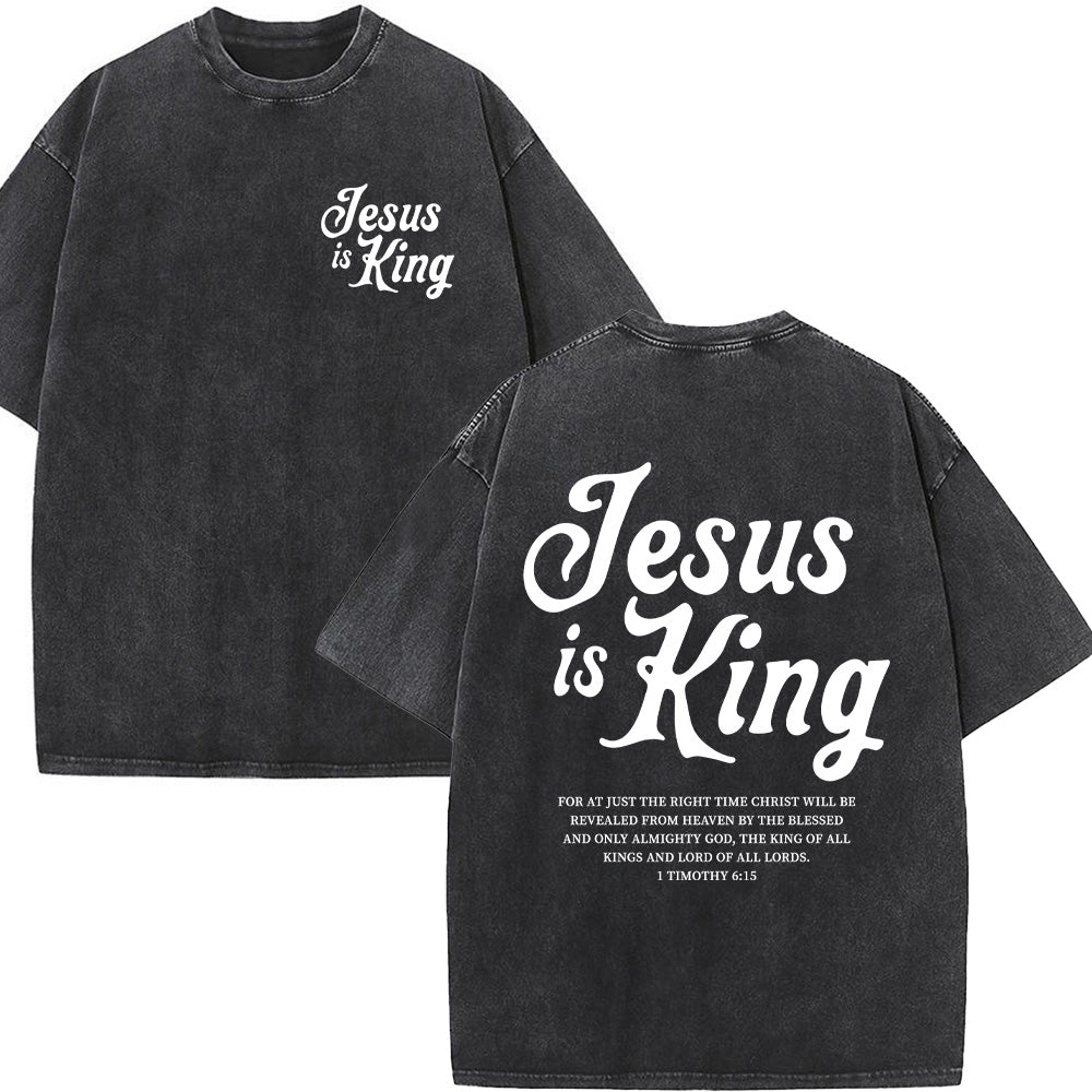 Jesus is King Unisex Washed T-Shirt