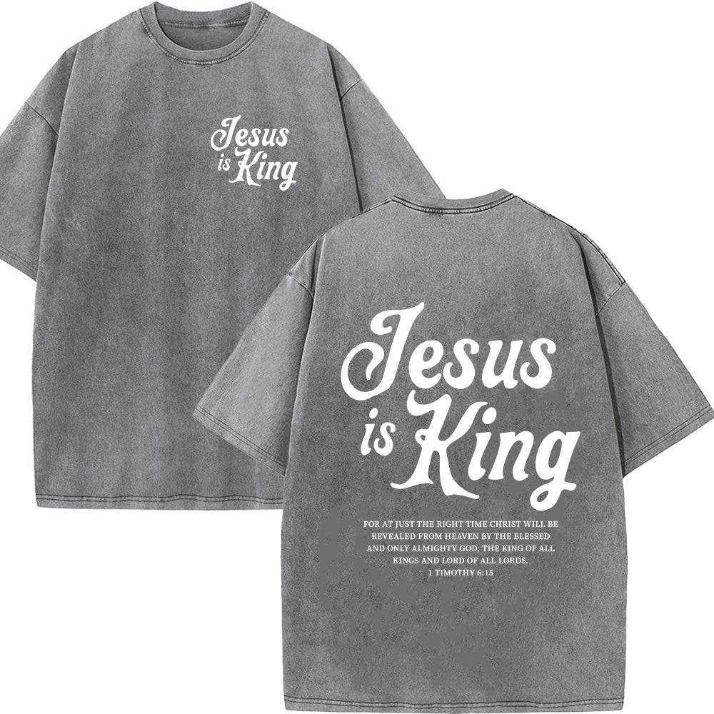 Jesus is King Unisex Washed T-Shirt