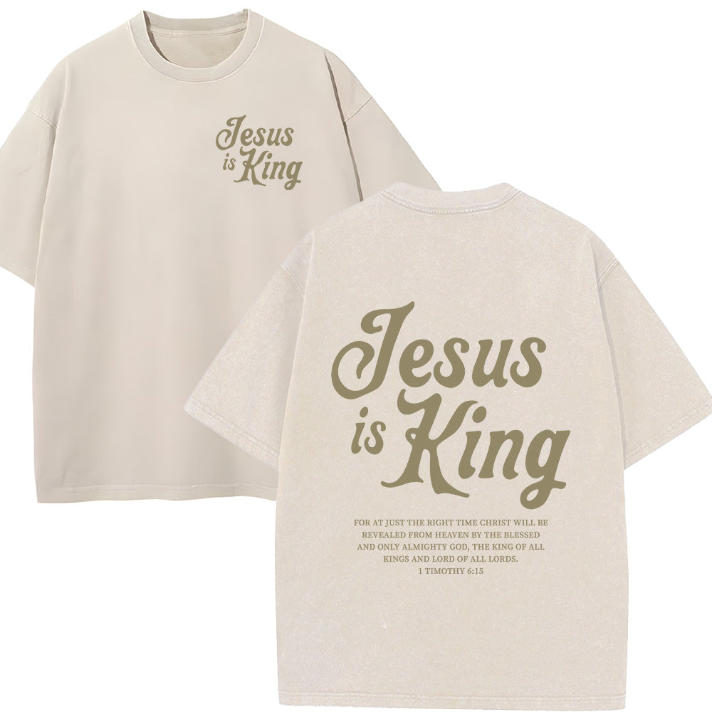 Jesus is King Unisex Washed T-Shirt