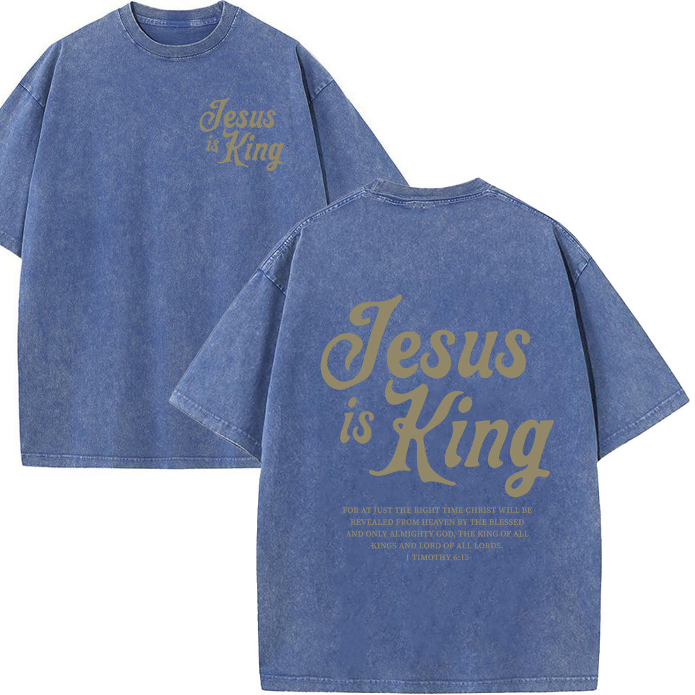 Jesus is King Unisex Washed T-Shirt