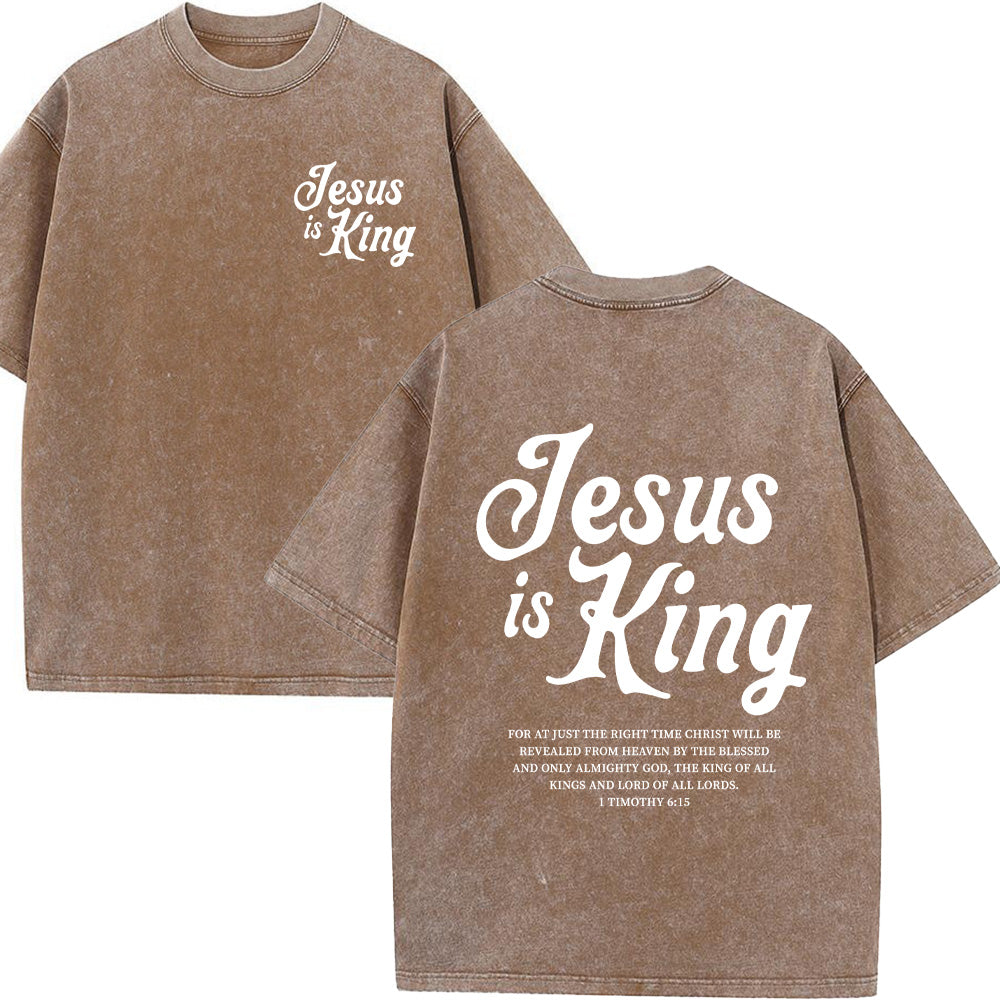 Jesus is King Unisex Washed T-Shirt