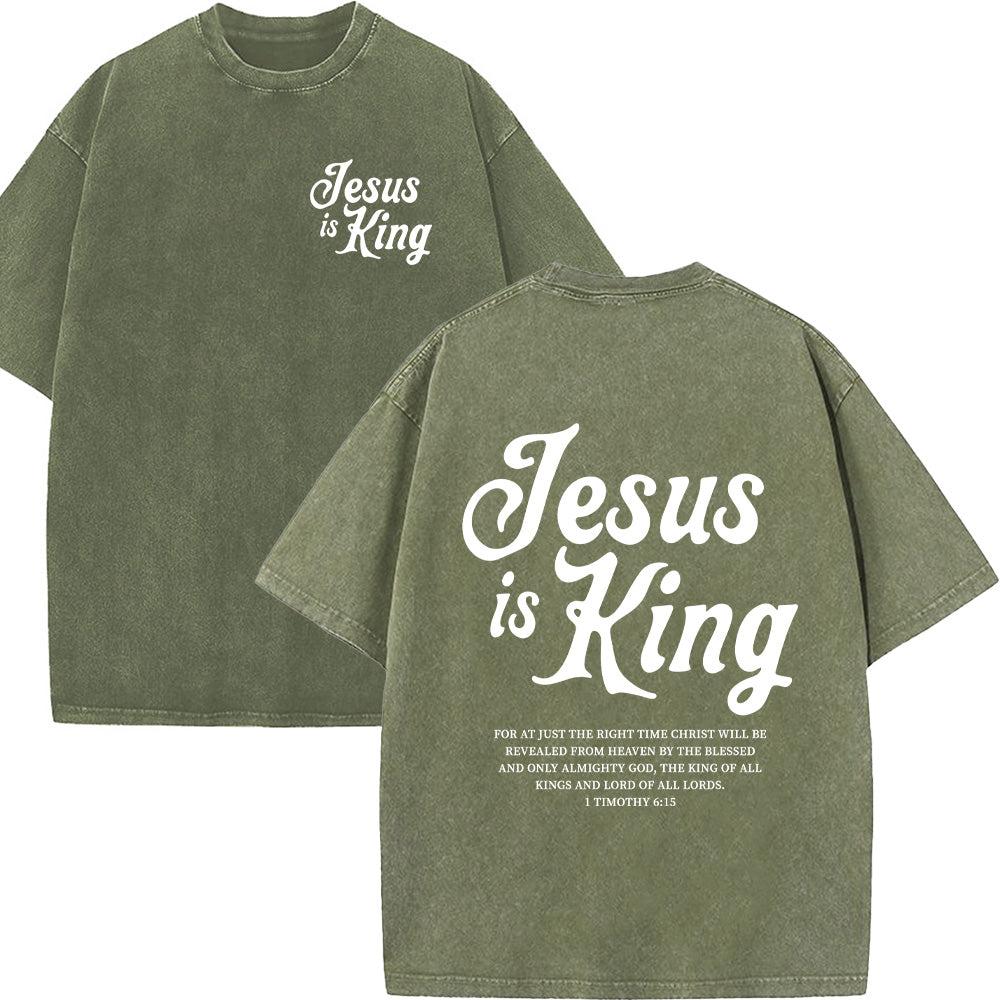 Jesus is King Unisex Washed T-Shirt