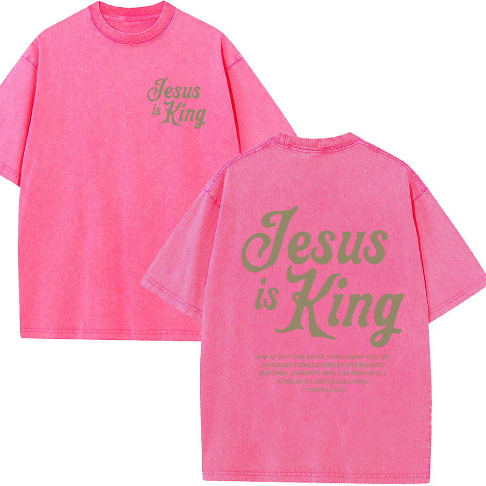 Jesus is King Unisex Washed T-Shirt