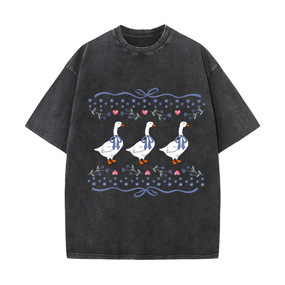 Trendy Geese Unisex Washed T-Shirt