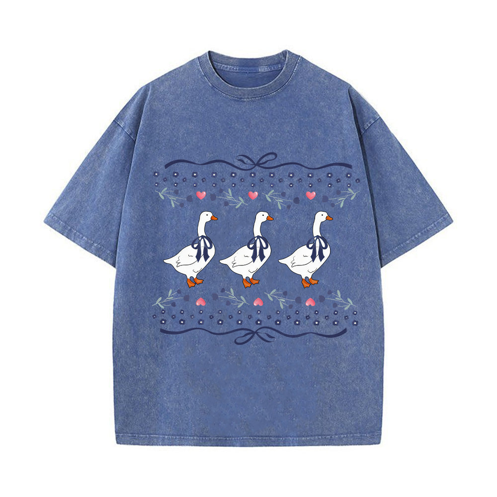 Trendy Geese Unisex Washed T-Shirt