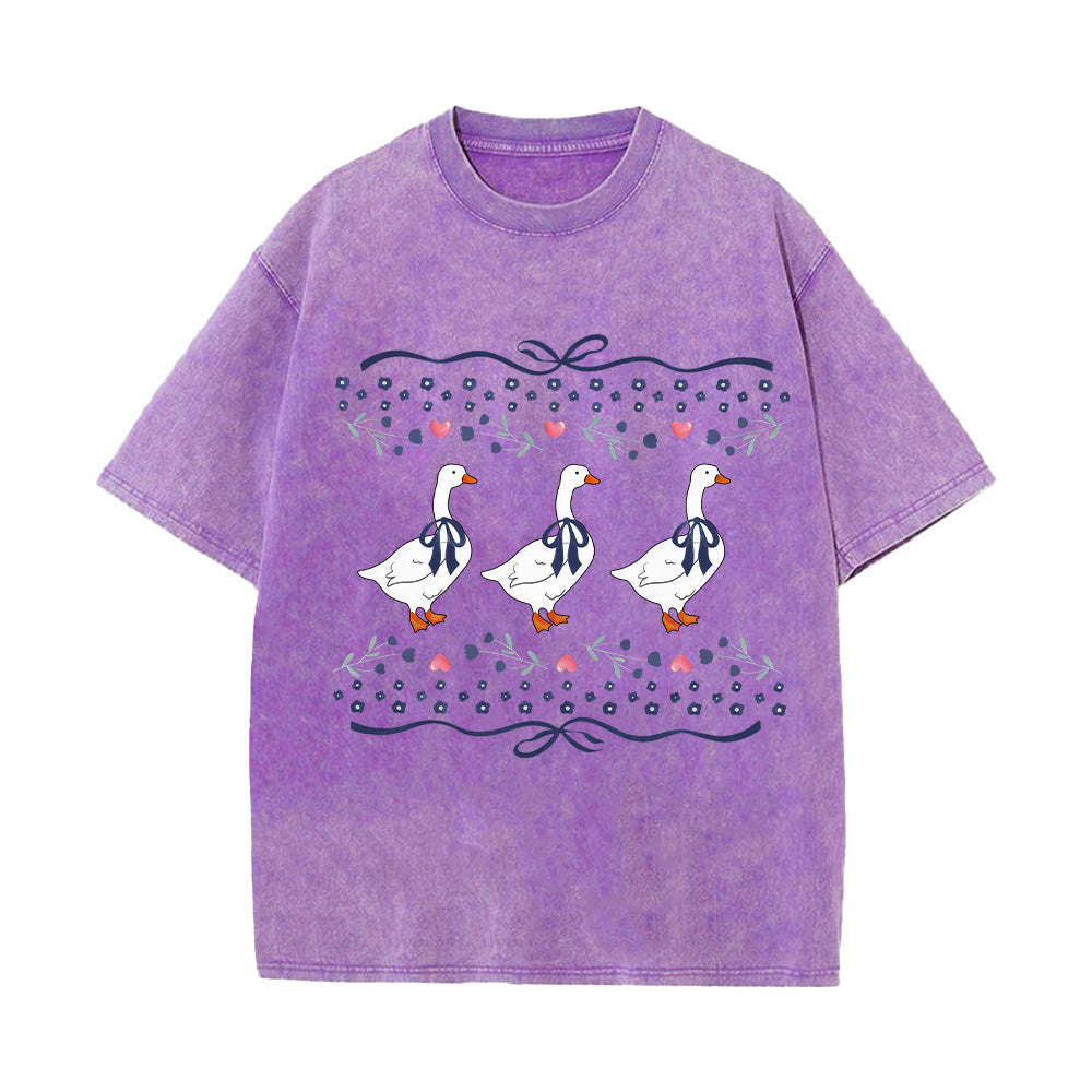 Trendy Geese Unisex Washed T-Shirt
