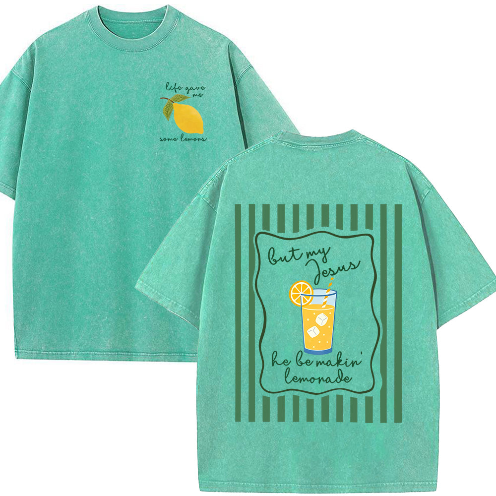 Jesus Lemonade Christian Unisex Washed T-Shirt