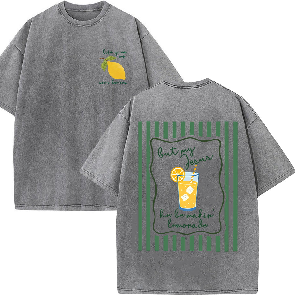 Jesus Lemonade Christian Unisex Washed T-Shirt