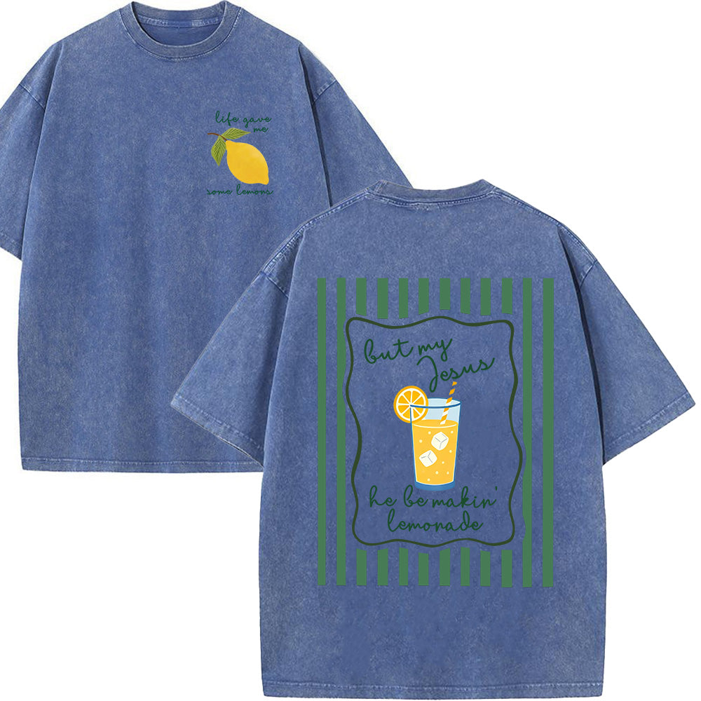 Jesus Lemonade Christian Unisex Washed T-Shirt