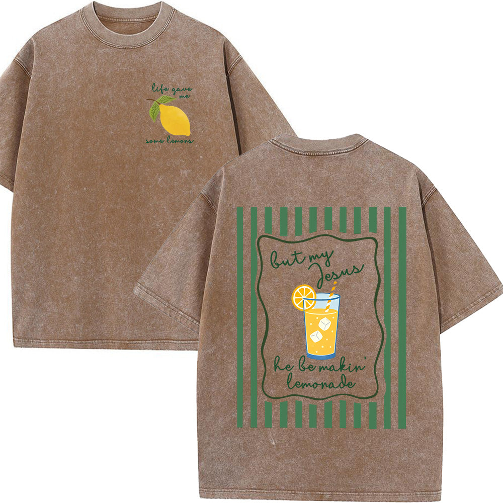 Jesus Lemonade Christian Unisex Washed T-Shirt